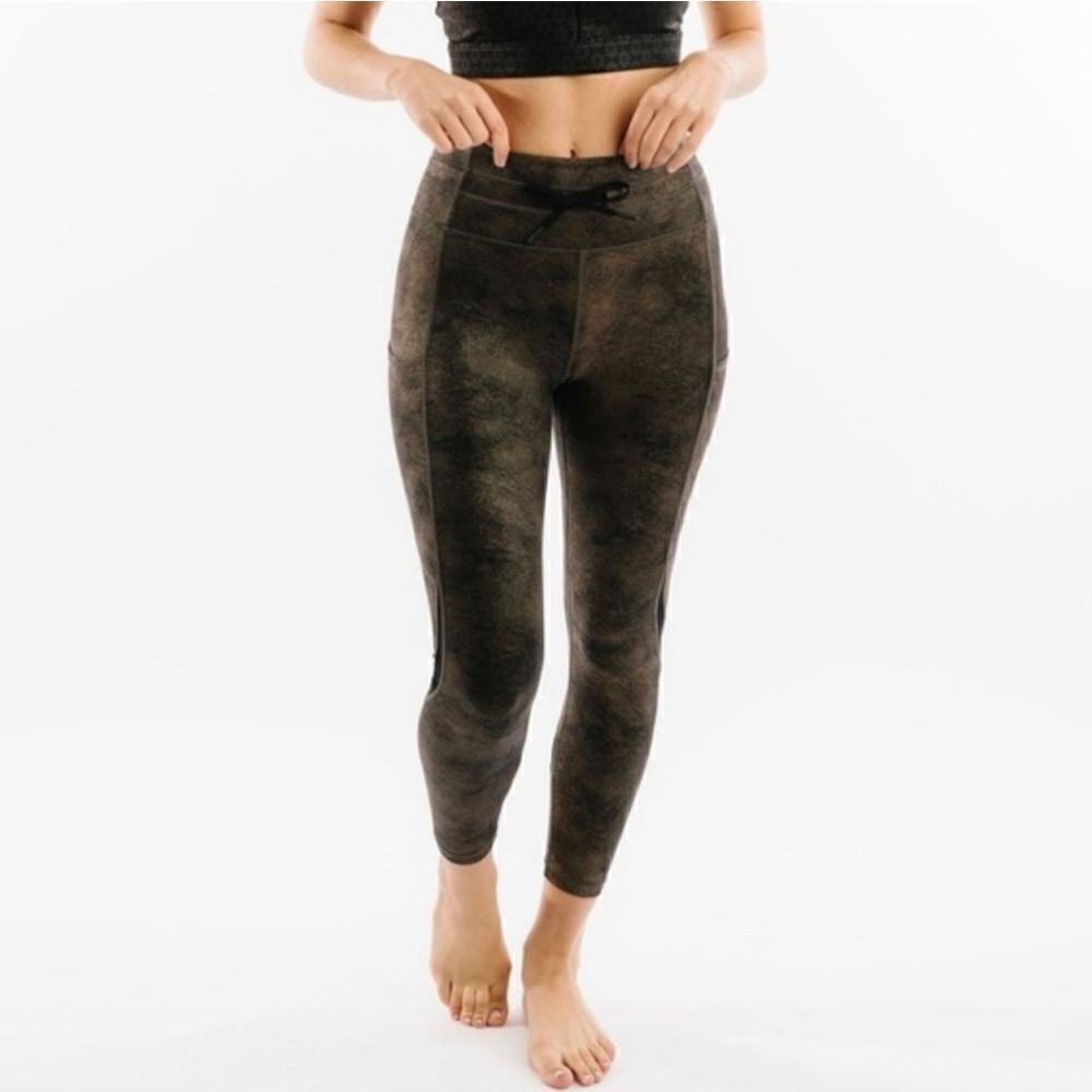Zyia Active Dissemination Copper Pocket Drawstring Luxe Leggings size 2